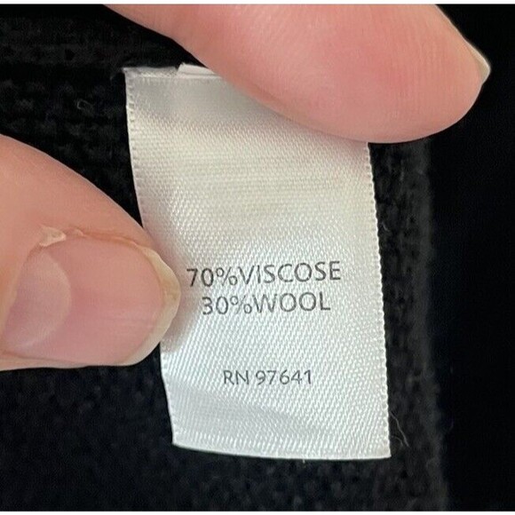 J. Jill Women’s 1X Wool Blend Knit Long Sleeve Cowl Neck Sweater Black Sequins - Picture 5 of 6